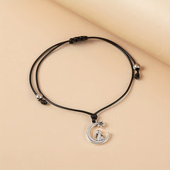 Rabbit Moon Braided Bracelet Adjustable Hand Jewelry Decor 1 Pc