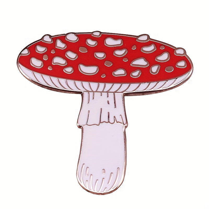 Red Magic Mushroom Brooch Pins Enamel Metal Badges Lapel Pins Brooches Hats