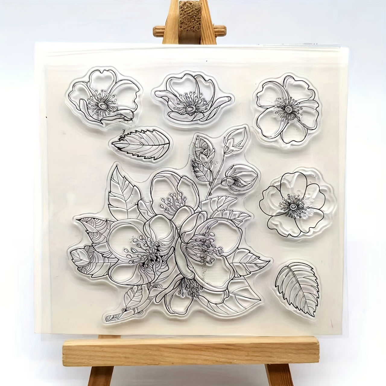 Flower Pattern Silicone Stamp DIY Scrapbook Card Decor
