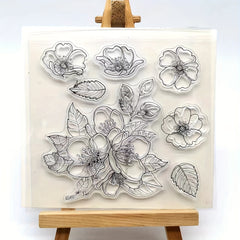 Flower Pattern Silicone Stamp DIY Scrapbook Card Decor