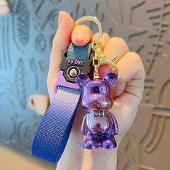 Gradient Bear Denim Keychain Key Bag Pendant For Men