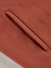 Solid Single Breasted Pea Coat Long Sleeve Overcoat For Fall & Winter