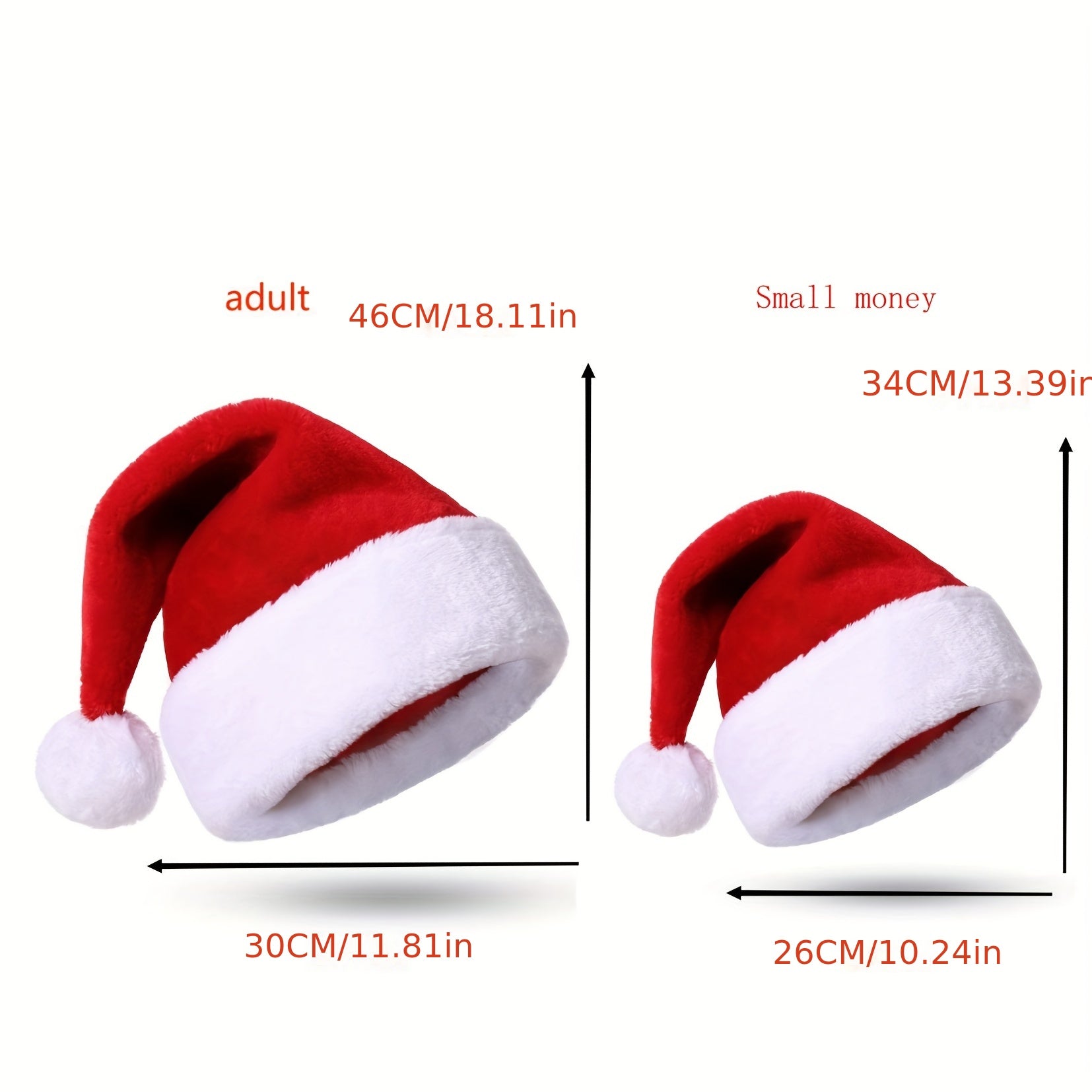 Plush Christmas Hat for Adults and Kids