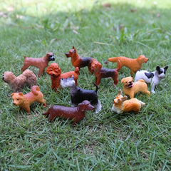 24pcs Mini Dog Figurines Playset Realistic Detailed Plastic Puppy Models