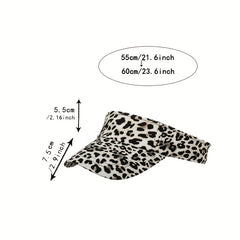 Leopard Print Stylish Visor Hat Lightweight UV Protection Sun Hat