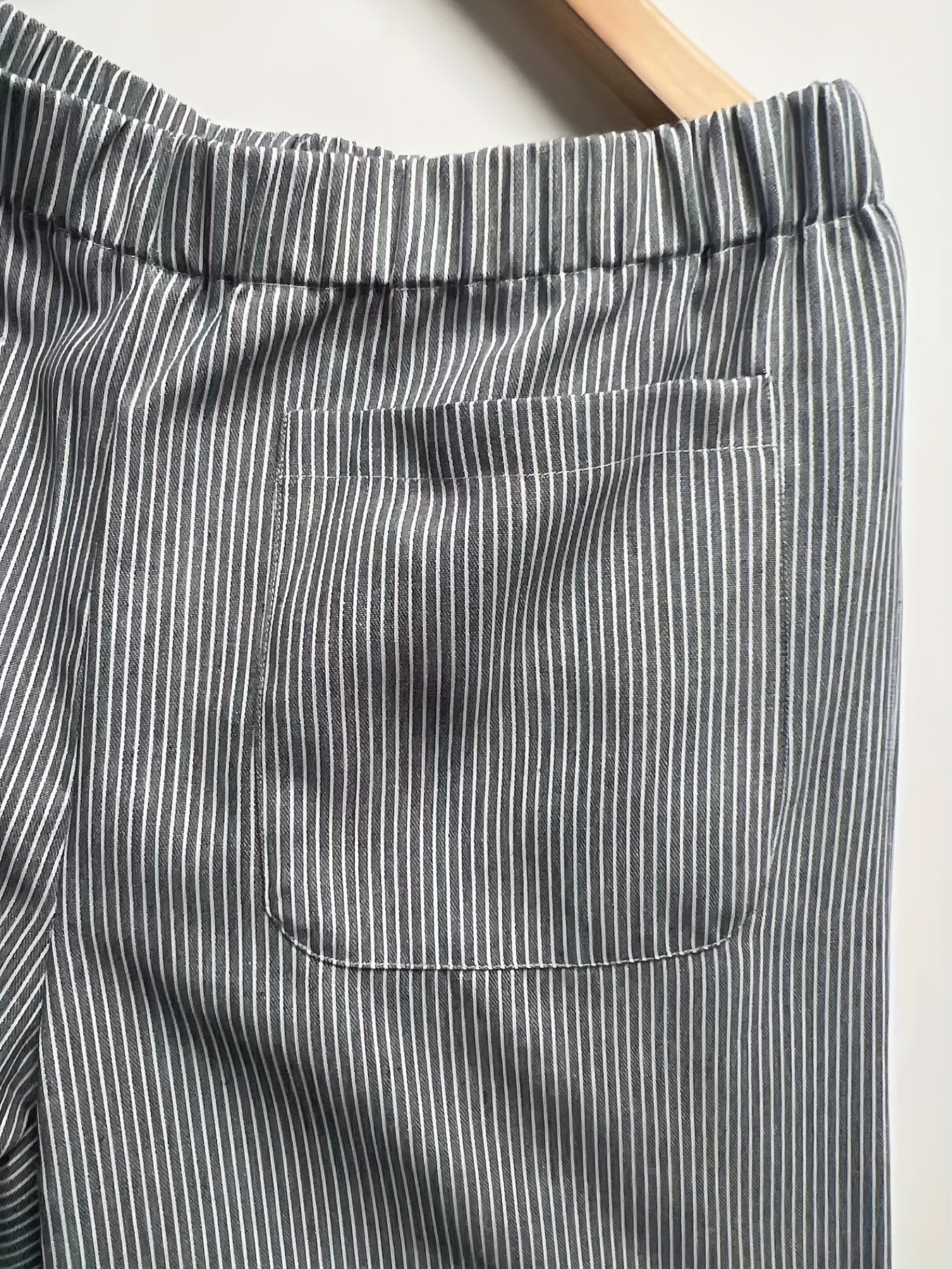  Casual Pants Women's Stripe Print High Rise Straight Leg Pants