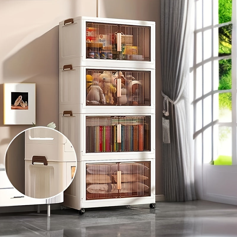 1pc Storage Box With Lid Stackable Plastic Storage Bins