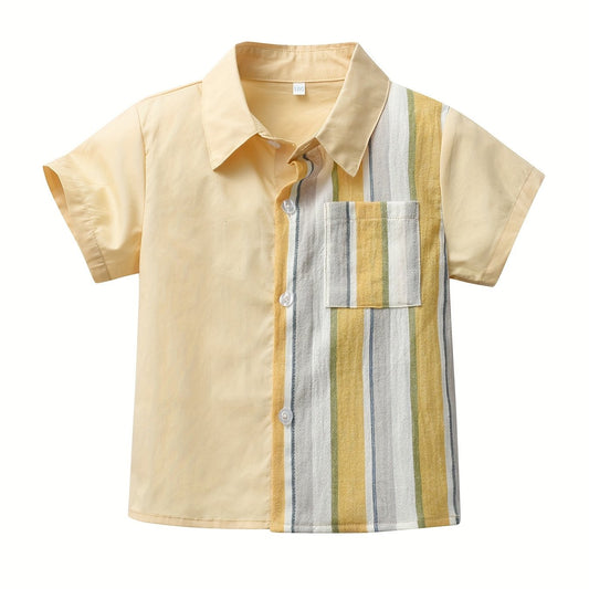 Boys Striped Short Sleeves Shirt For Summer Kids Clothes