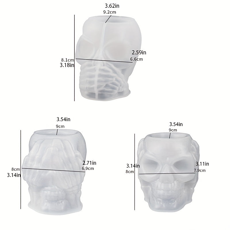 Large Halloween Skull Storage Box Resin Mold for Epoxy Resin