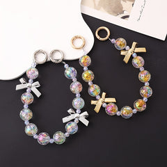 Colorful Starry Sky Acrylic Beads Chain Bow Accessories for Girl's
