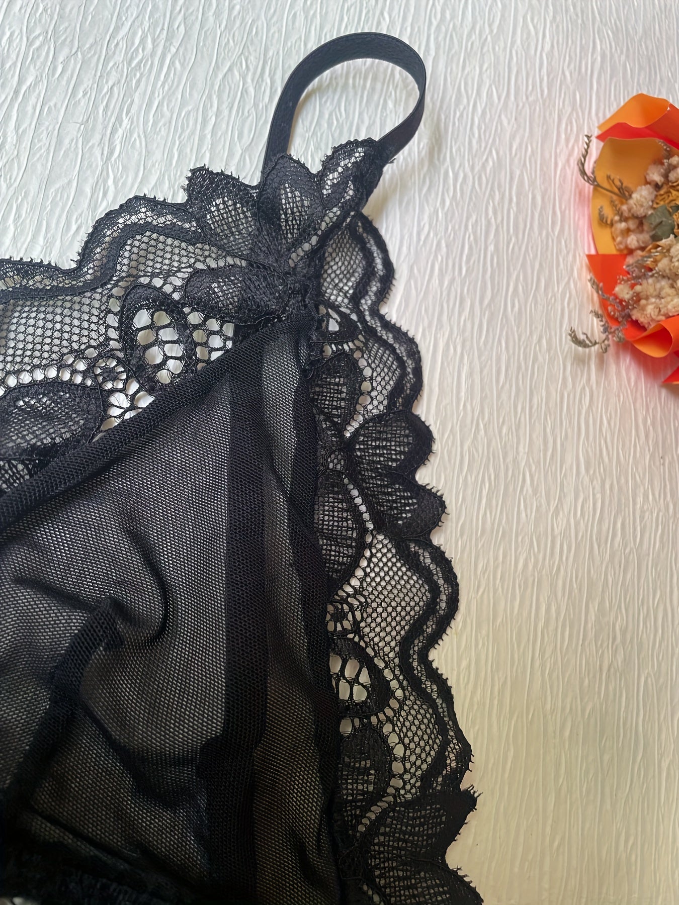 Floral Lace Unlined Bra Breathable Scallop Trim Lingerie