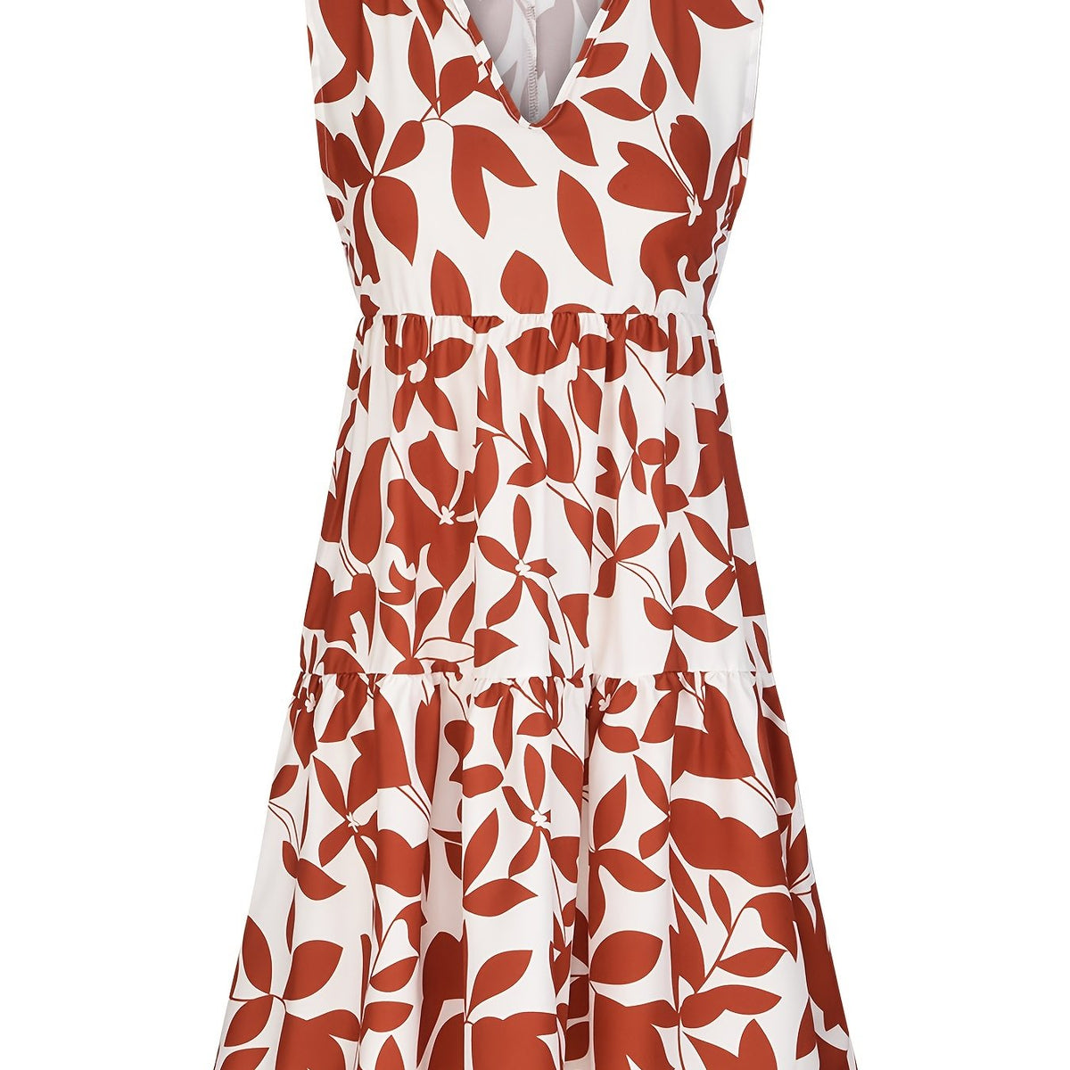  Casual Tank Dress Women's Plus Allover Print Mini Smock Dress