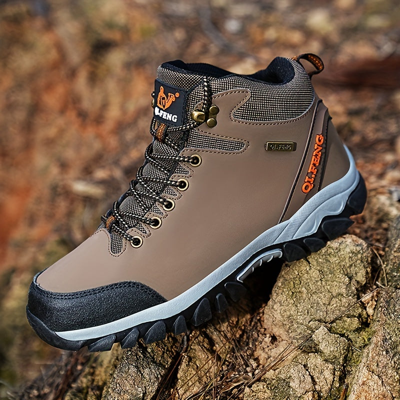 Men's Solid Ankle Boots for Outdoor Activities