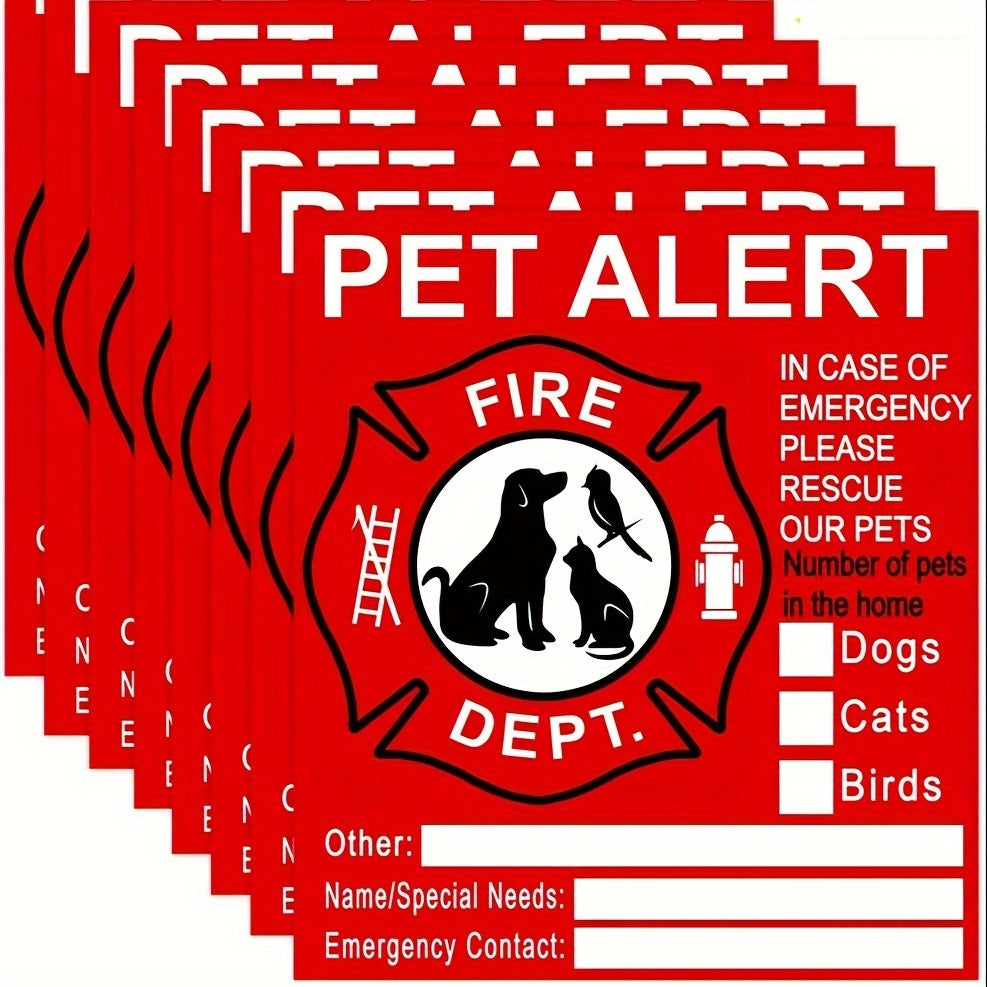 5pcs Pet Alarm Safety Stickers for Fire Rescue Save Our Pets
