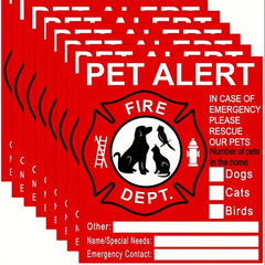 5pcs Pet Alarm Safety Stickers for Fire Rescue Save Our Pets