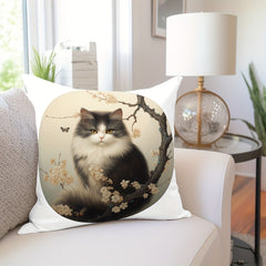 Cat Printed Throw Pillow Cover Home Decor