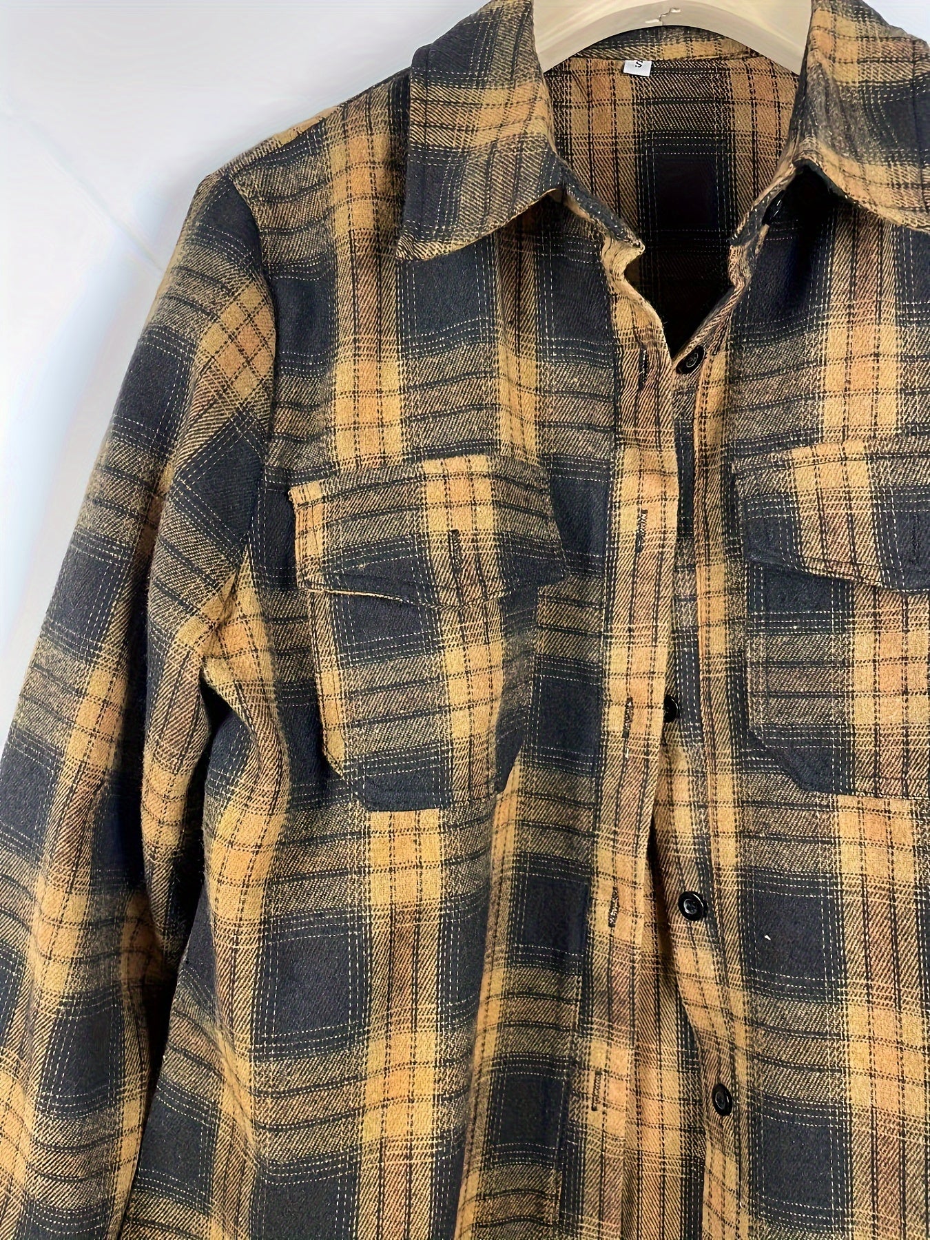 Women's Plus Plaid Long Sleeve Button-Up Shirt