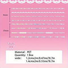 8 Rolls Lace PET Scrapbooking Tapes for DIY Decorative Material