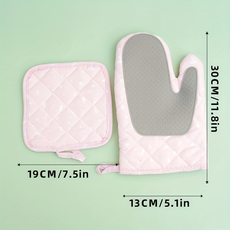 2pcs Heat Resistant Gloves & Sleeve Set
