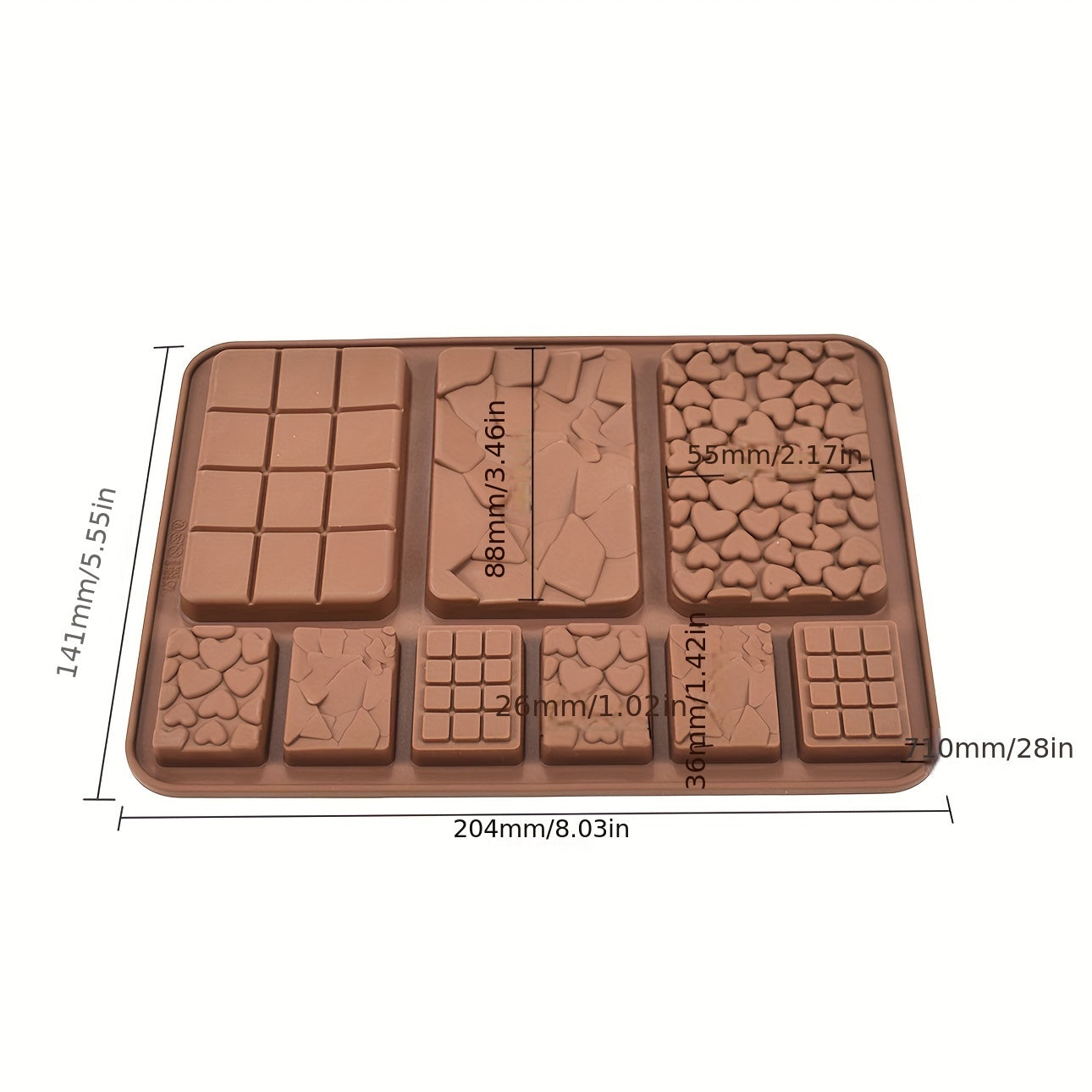 Cake Baking Chocolate Silicone Mold for DIY Candle Filled with Love Fragments