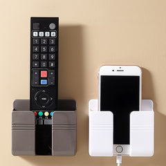 Wall Mount Phone Holder Organizer Storage Box Remote Control Phone Bracket