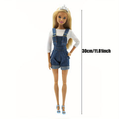Denim Doll Costume Set 2pcs for 11.81 Inch Dolls