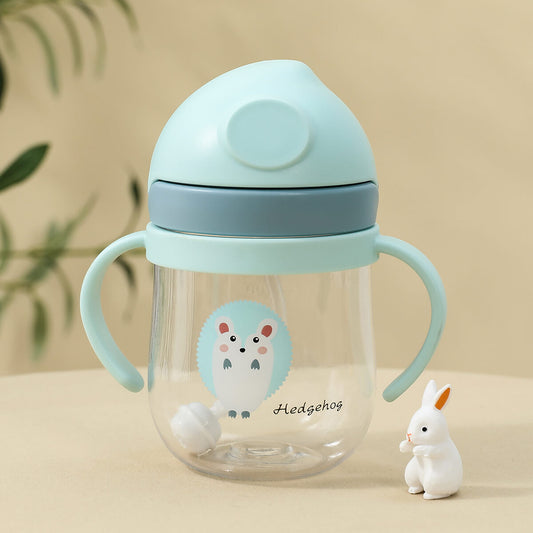 Cute Animal Printed Baby Bottle with Straw Cover