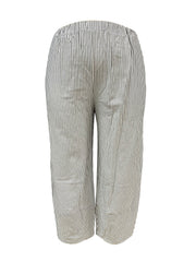 Women's Plus Stripe Print High Rise Loose Lantern Trousers