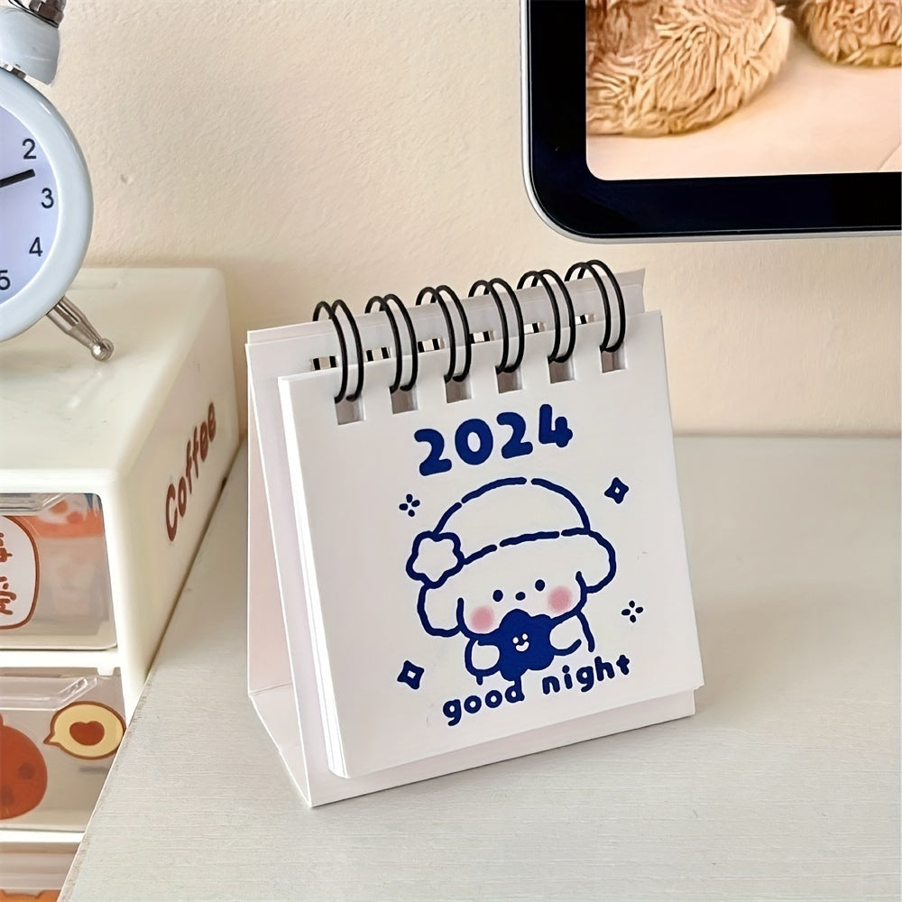 Cartoon Mini Desk Calendar - Student Self-discipline Punch Card Calendar