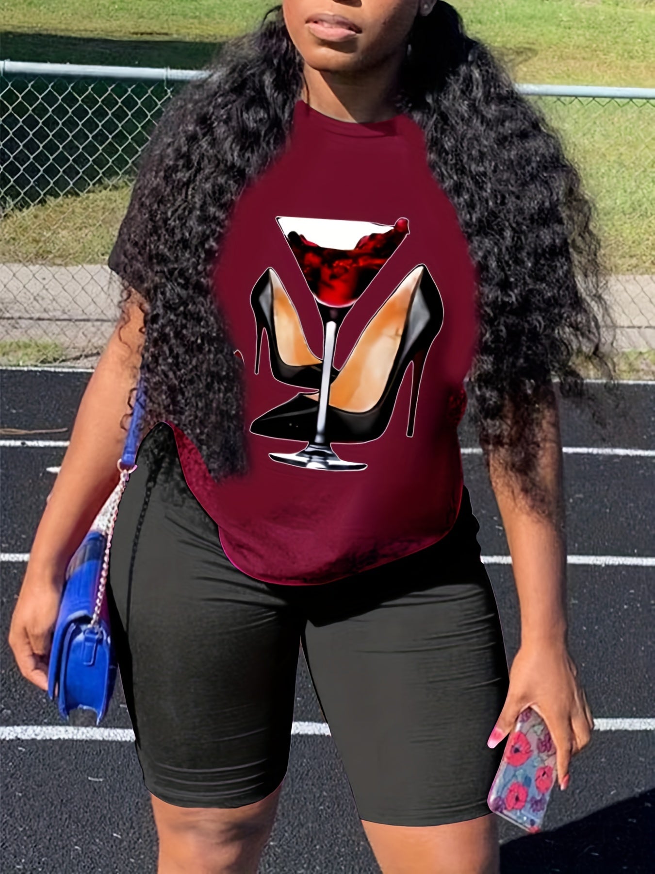  Casual 2 Piece Set Women Tee & Biker Shorts