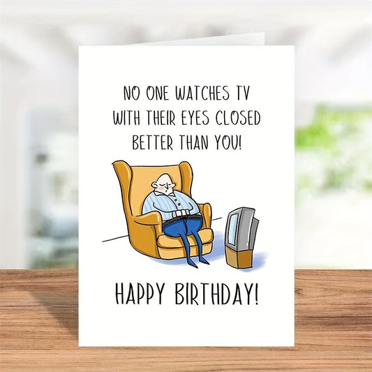 Funny Birthday Card For Men - TV Watcher - Set of 2