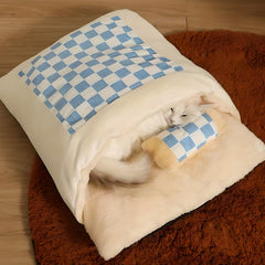 Cat Bed Cave Cat Sleeping Bag Washable Pet Bed Yellow