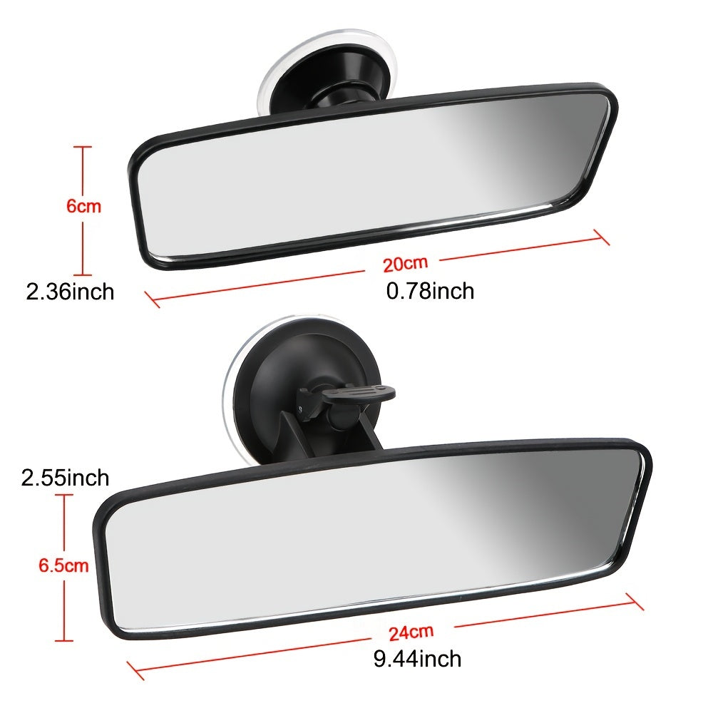 Car Rear Mirror Wide Angle 360 Rotation Suction Cup Interior Rear View Mirror