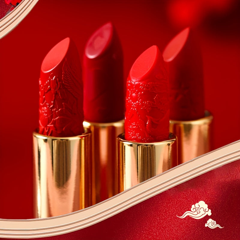5 Colors Chinese Style Matte Velvet Lipstick Set Gift
