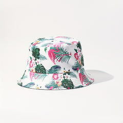 Flamingo Leaf Print Bucket Hat Lightweight Sun Hats