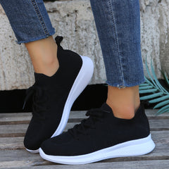 Women's Casual Flying Woven Sneakers Breathable Running Shoes