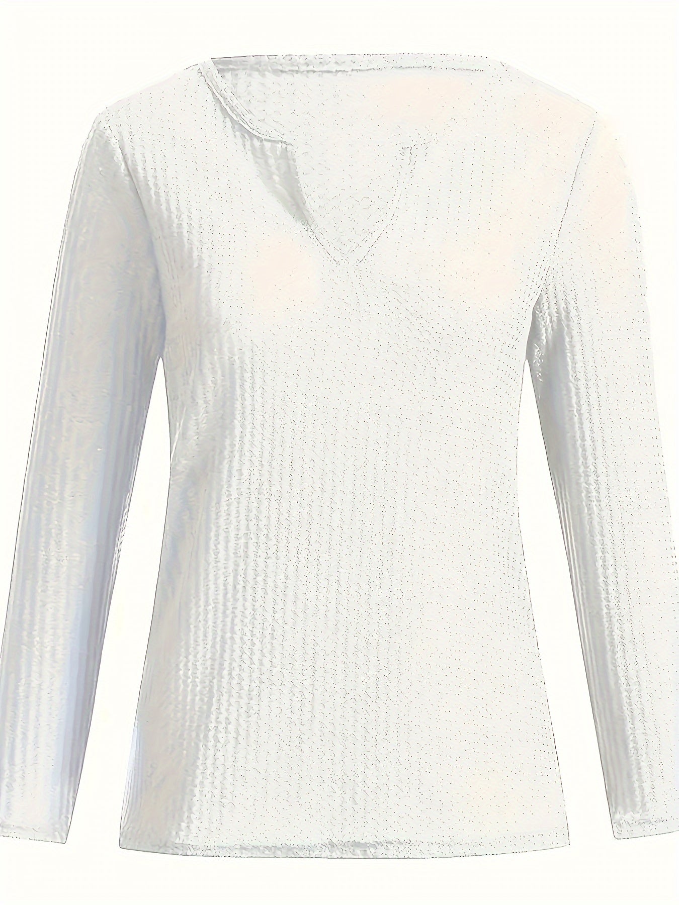  Casual Sweater Solid Long Sleeve Notched Neck Waffle Knit