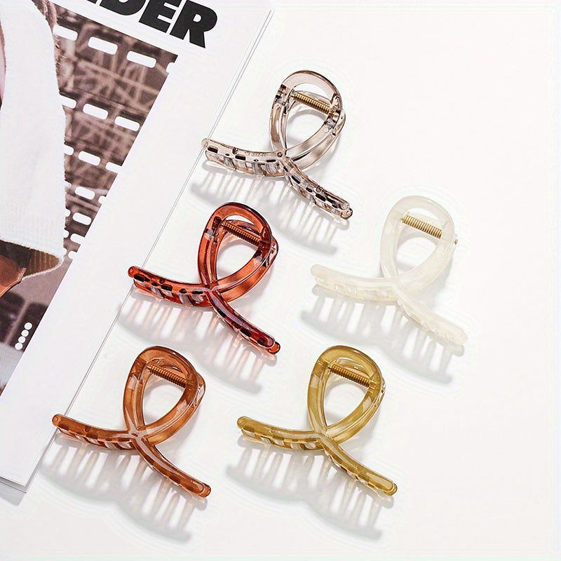 Transparent Hair Claw Set Solid Shark Claw Ponytail Holder