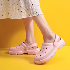 Women's Hollow Out Clogs Slip On Round Toe Non slip Outdoor Slides Shoes