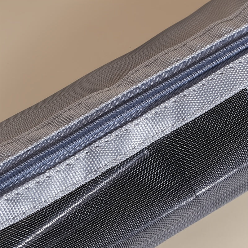 Mesh Square Makeup Bag Storage Bag Transparent Mesh Pen Pouch Gray