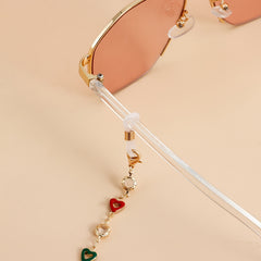 Heart Decor Metal Glasses Chain Eyeglasses Holder Non Slip Accessory