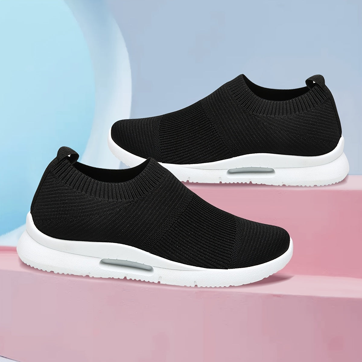 Women's Knit Sneakers Low Top Slip On Casual Shoes
