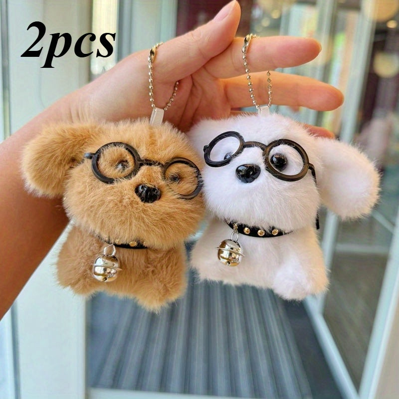 2pcs Cute Puppy Plush Toys Soft Stuffed Animal Pendants