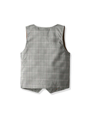 Boys Plaid Vest & Pants Set - Autumn Winter