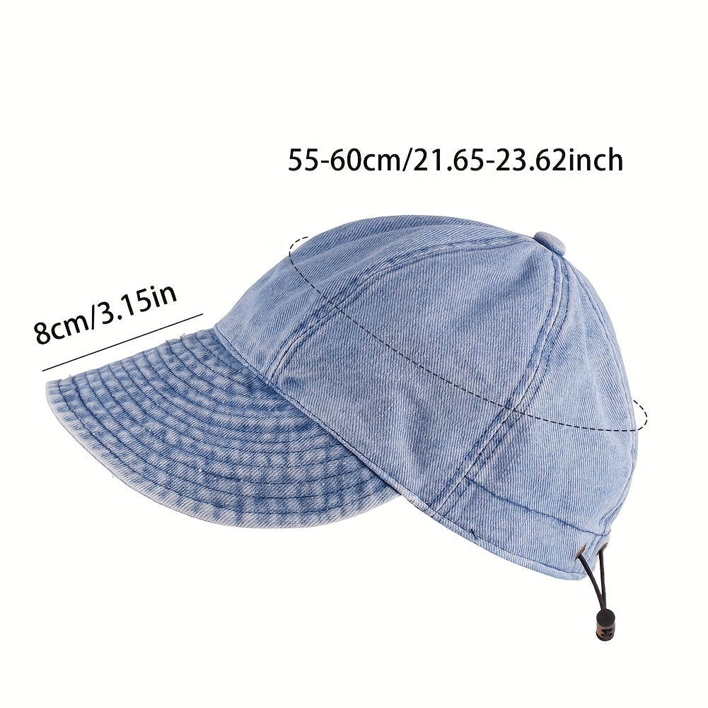 Adjustable Denim Sun Hat UV Protection Bucket Hats for Women