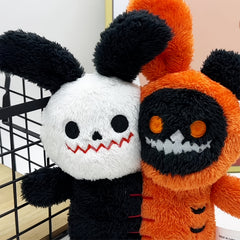 Halloween Plush Double Head Rabbit Skull Doll Bat Horror Plush Toys Figure