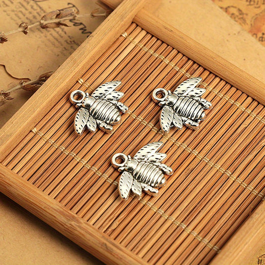 3Pcs Silver Plated Bee Charm Pendant DIY Craft