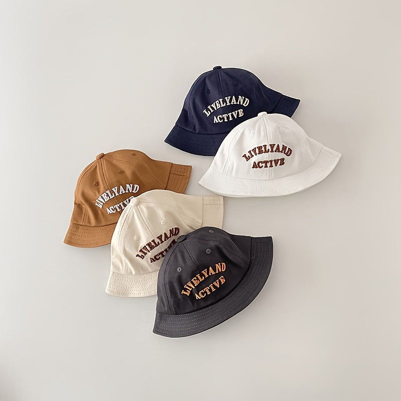 Baby Boys Casual Embroidery Bucket Hat Sun Protection Hat