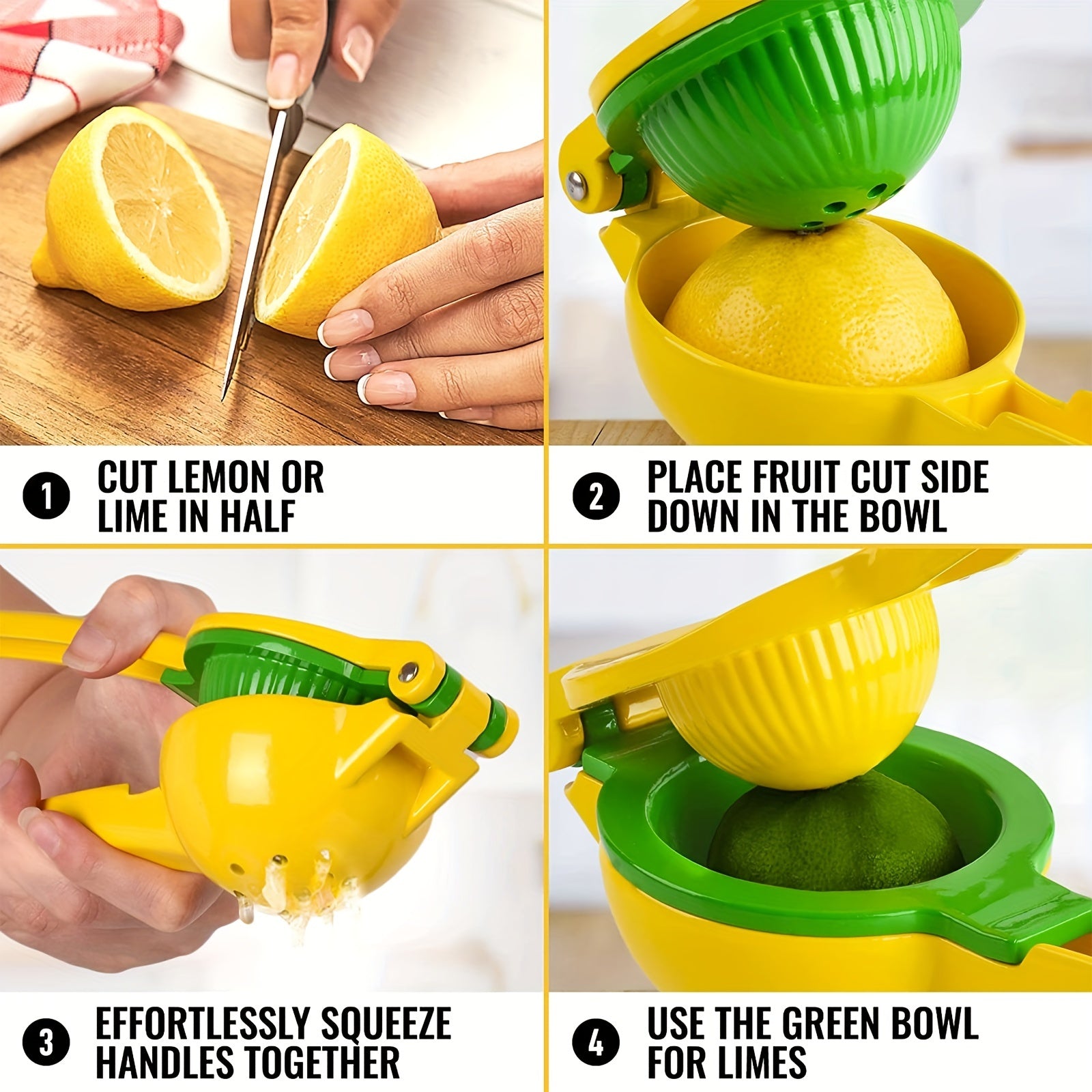 Stainless Steel Lemon Squeezer 5.08 cm Manual Juicer Hand Press
