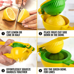 Stainless Steel Lemon Squeezer 5.08 cm Manual Juicer Hand Press